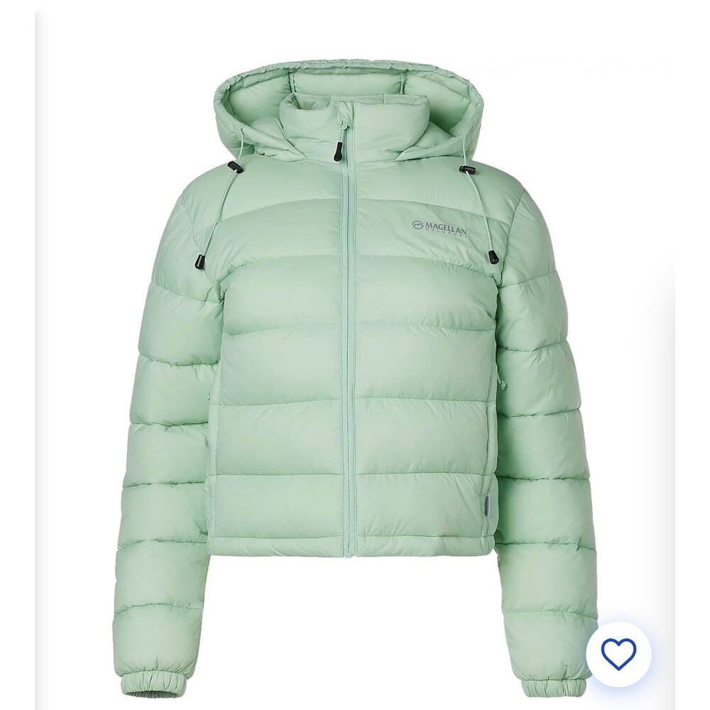 Magellan Outdoors Womens XL Lost Pine Crop Puffer Jacket Jade Green Classic Coat - Picture 5 of 10